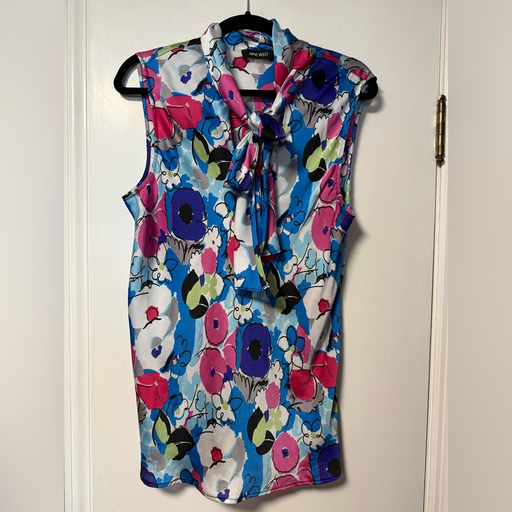 Nine West Multicolor Floral Blouse